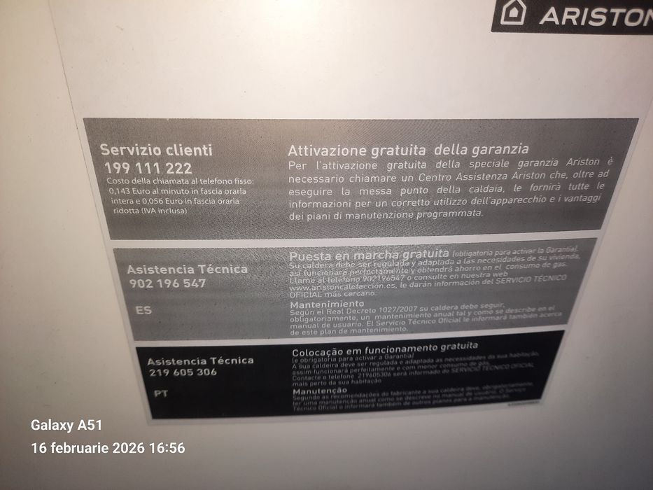 Centrala termica ariston pe gaz