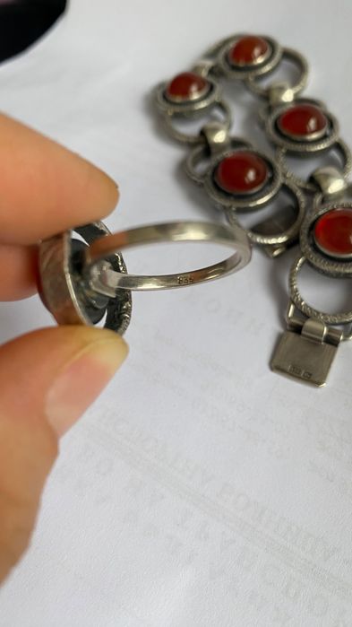 Антична сребърна гривна + пръстен