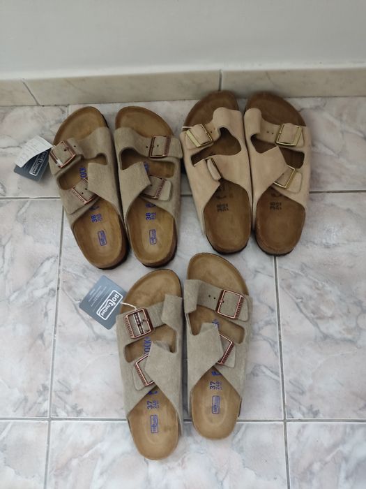 Birkenstock papuci din piele întoarsă Arizona