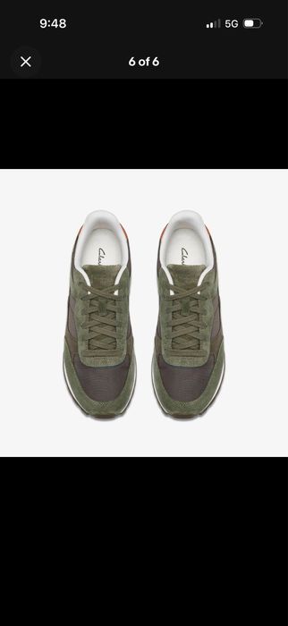 Продавам Clarks Mens Franco Run Olive Combination Trainers Suede Casual
