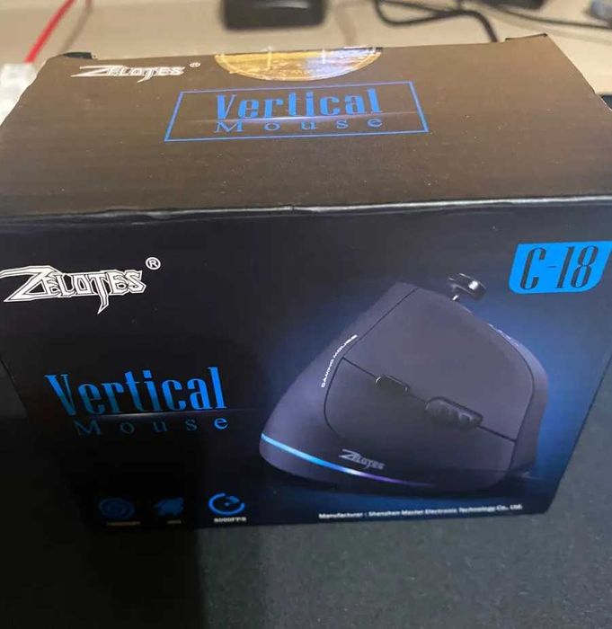 Мышь игровая вертикальная проводная ZELOTES C-18 Оригинал БУ - 1 месяц