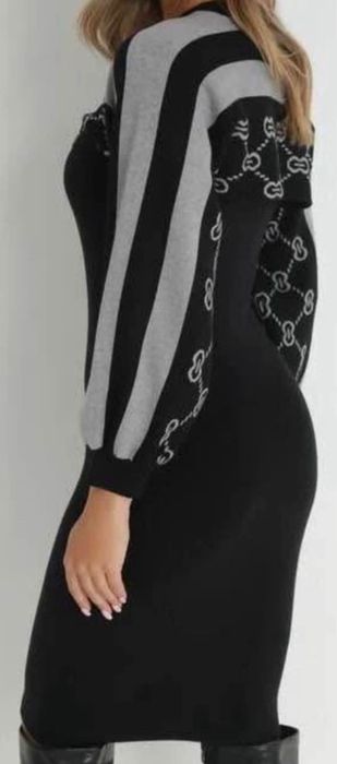 Compleu rochie și top gri/negru, mărimea S/M