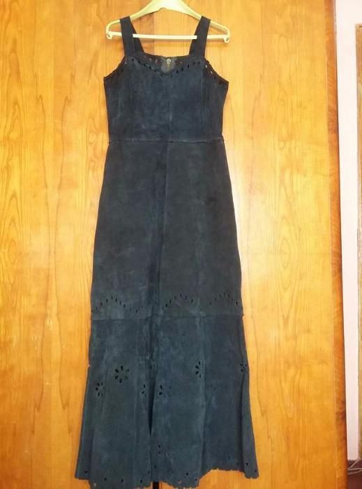 Дълга рокля от естествена кожа "Уникат" от модно ревю