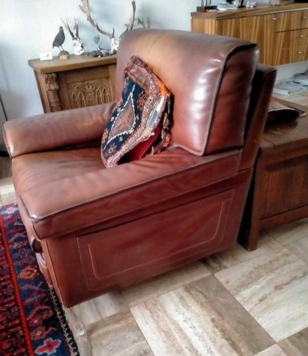 Canapea + fotolii din piele italiană, Roland Lap