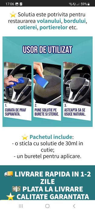 Solutie pentru restaurarea plasticului auto Crystal Coating set de 2