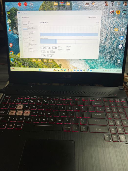 Asus tuf gaming Fx505d 32 gb RAM , 2tb ssd nvme,