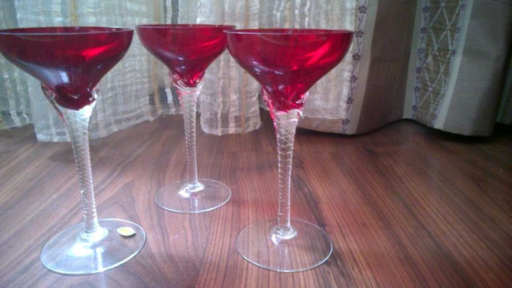 Хрустальные фужеры - Богемское Стекло. Набор. 6 штук.