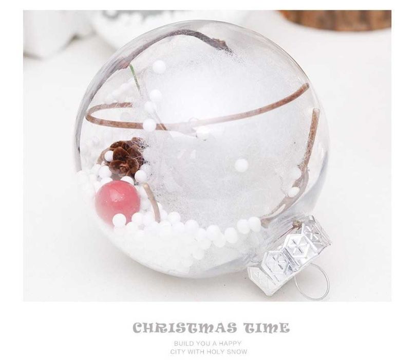 Комплект прозрачни коледни топки за украса, 16 броя в комплект