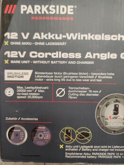 Mini Flex parkside performance 12 V polizor unghiular pe baterie