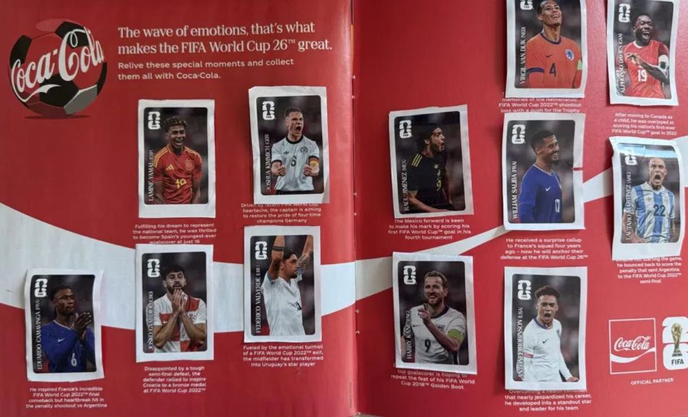ВСИЧКИ официални Coca Cola стикери за попълване на албумa на Panini за световното първенство 2026 - World Cup official Coca Cola stickers 2026