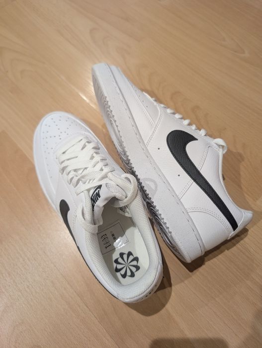 Nike Court Vision Low Next Nature, Alb, Negru