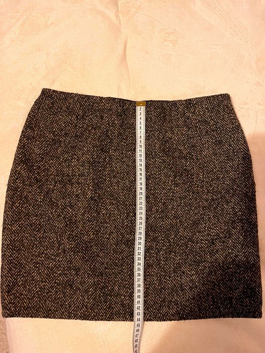 Fusta mini H&M cu model herringbone maro/negru