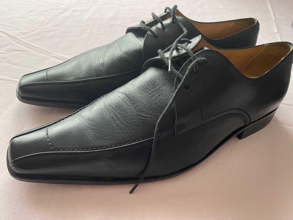 Pantofi negri nr 46, piele, marca Dinasty