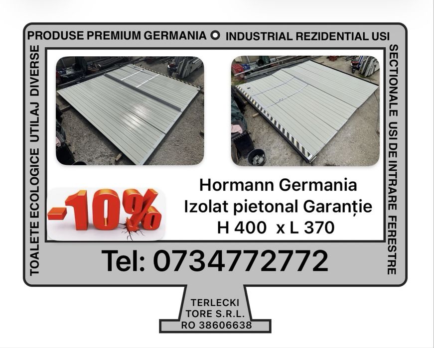 USA SECTIONALA INDUSTRIALA poarta hala garaj H 400 x L 370 Hormann B2