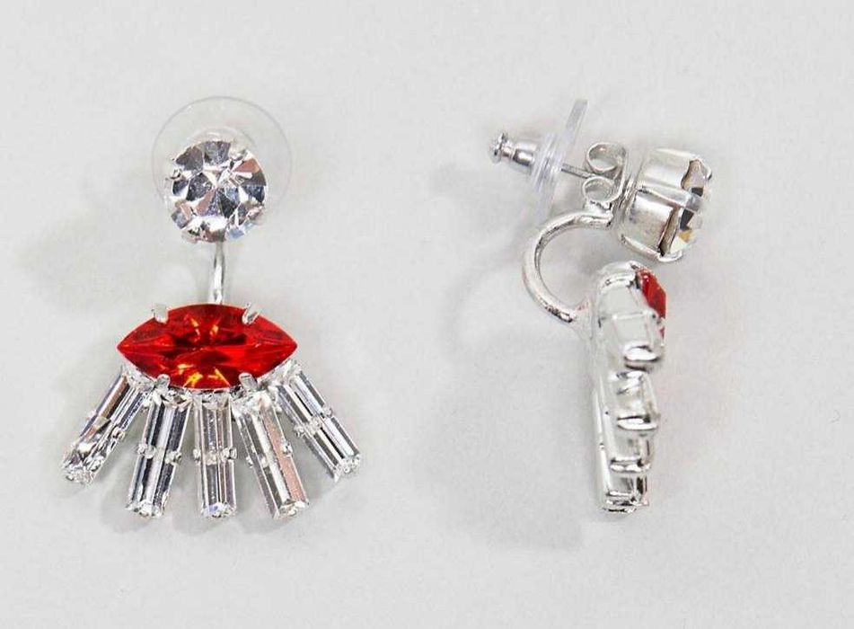 Червени/черни обеци с камъни Сваровски - два модела