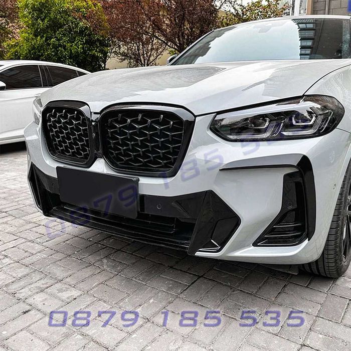Решетки за предна броня за BMW X3 G01 X4 G02 M Sport LCI 2022-2023, черен гланц – DBb157 тунинг добавки сплитери бмв х3 г01 х4 г02
