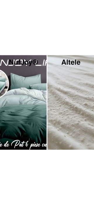 Lenjerie pat dublu Bumbac Finet 6 piese