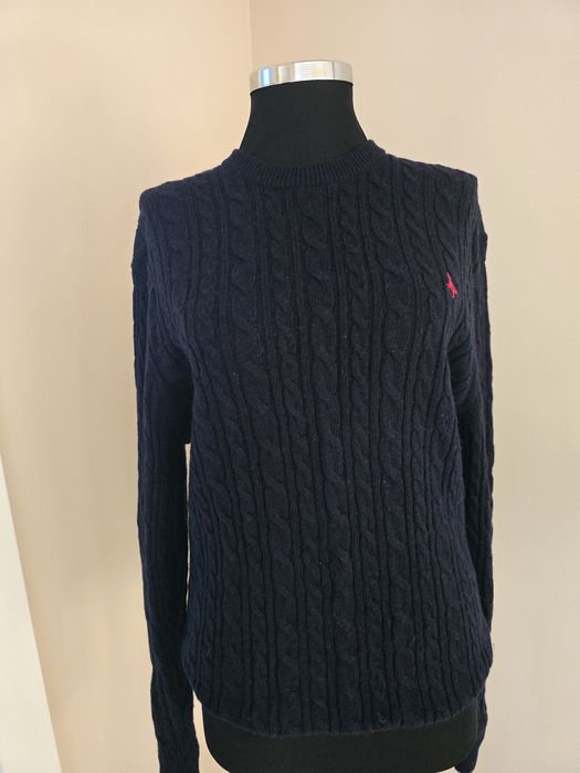 Pulover din lana merino pulover albastru inchis unisex