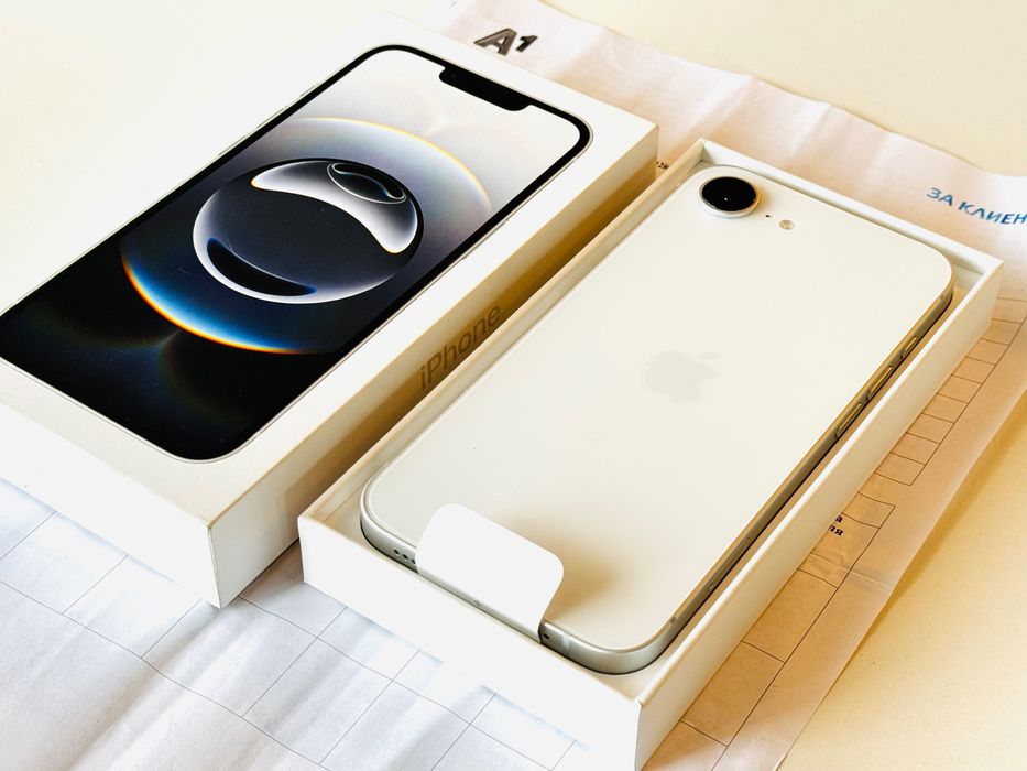 НОВ! Iphone 16E 128GB White Гаранция 2 години