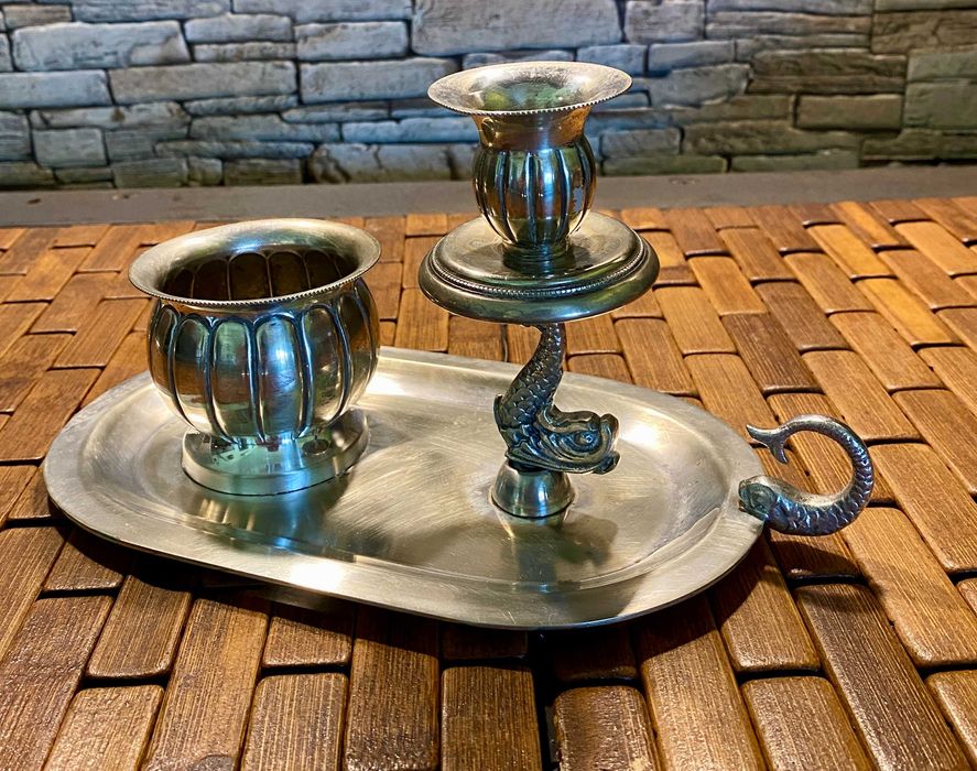 #1601# Свещник. от сплав от Алпака. Щампа. От Холандия.