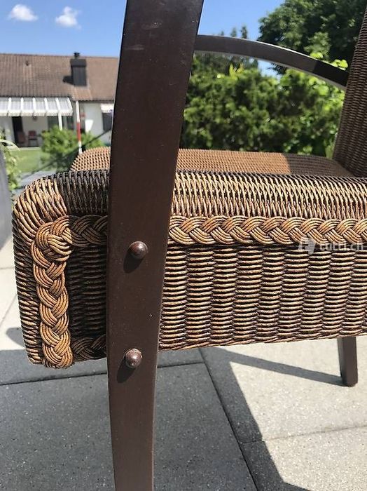 Scaune ratan natural și lemn masiv | 3 bucati