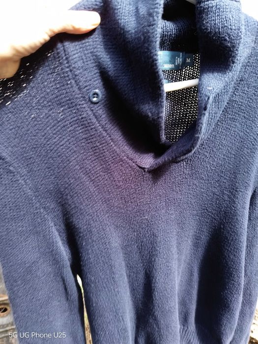 Ralph Lauren RL мъжки пуловер тъмно син памучен  с шал яка