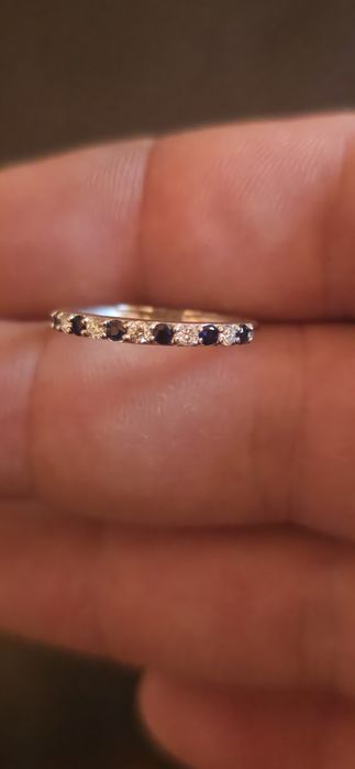 Inel aur safire si diamante naturale