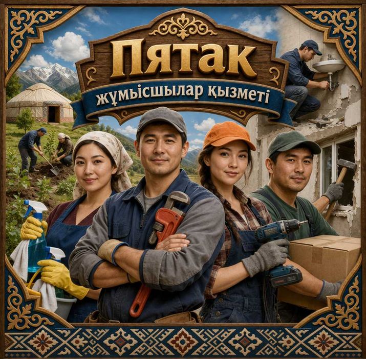 Жұмысшылар 24/7. (ер/әйел) Разнорабочие. Клининг. Грузчики. Сантехники