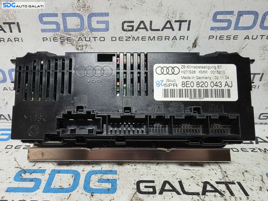 Climatronic Panou Comanda AC Aer Conditionat Clima Audi A4 B7 2.0 TDI 2004 - 2008 Cod 8E0820043AJ [D1073]