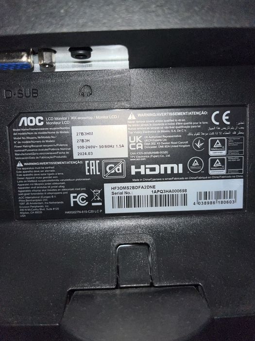 Монитор AOC 27B3HM 27 дюйм