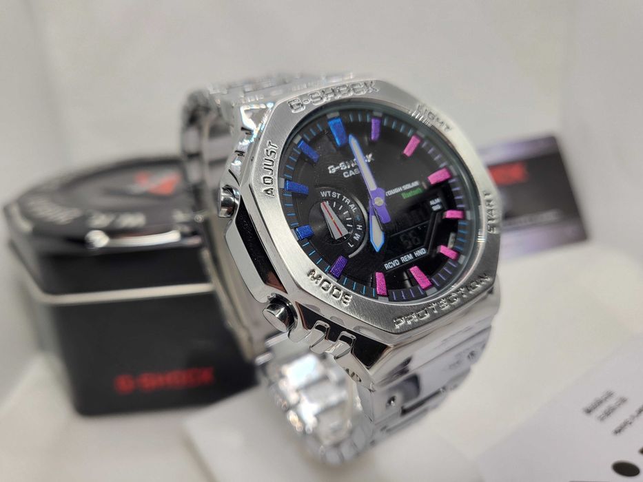 Ceas Sport Barbati  Casio g shock METAL Rainbow Mov GM B2100 Nou, Garantie 2 ani