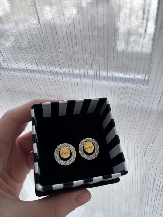 Cercei Cartier aurii cristale