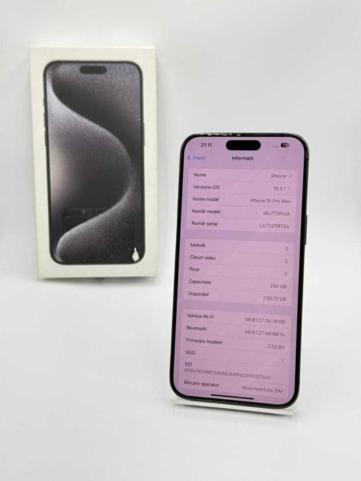 Amanet Lucky Gold VITAN / Iphone 15 PRO MAX / 256 GB 89% BAT 425 INC / Factura / Garantie #53340