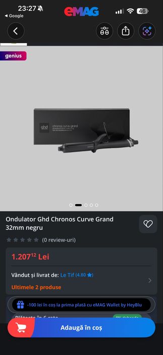 Ondulator GHD Chronos Curve Grand 32mm negru