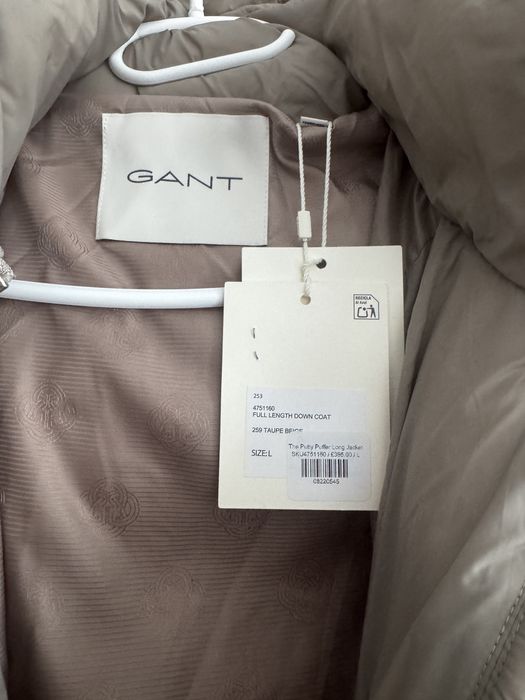 GANT The Putty Puffer Long Jacket – geacă lungă din puf | Mărime L | Nouă cu etichetă