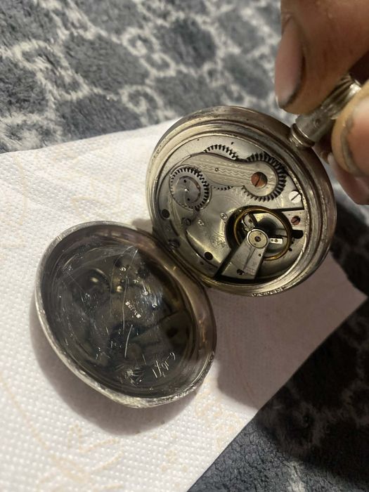 Ceas mecanic de buzunar de argint