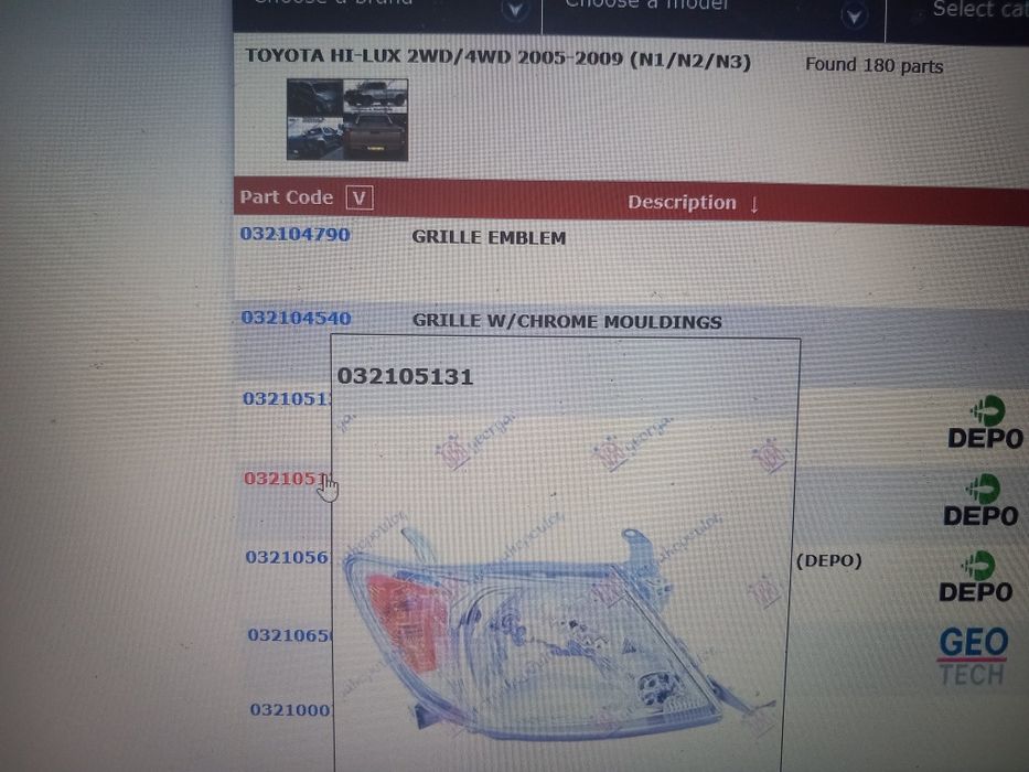 Far toyota hilux piese toyota hilux hi-lux  caroserie piese noi hilux