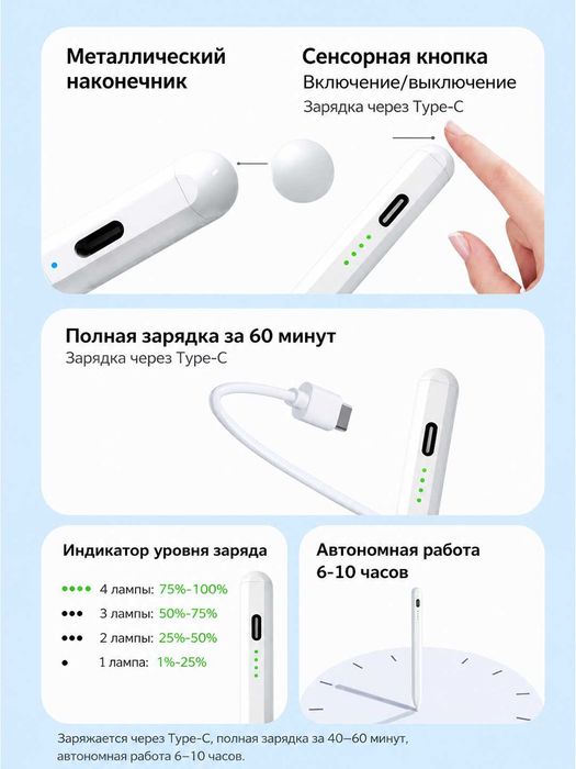 Универсальный стилус для планшета, телефона и смартфона