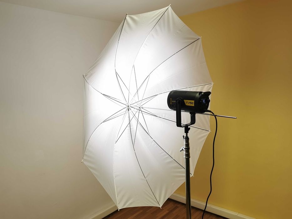 Neewer бял дифузен чадър 150 см, чисто нов и неизползван