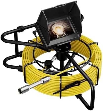 Бороскоп Канална камера 20м с HD монитор запис 17мм IP68 LED светлини