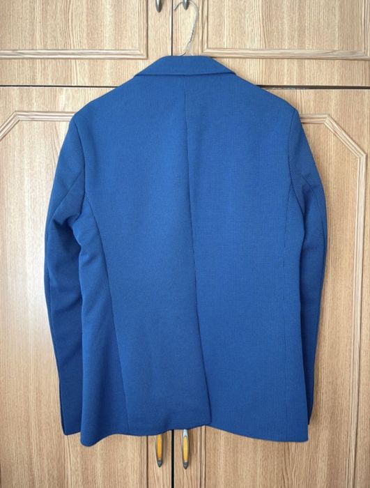Sacou Bărbați Albastru 50 Slim Fit Nou