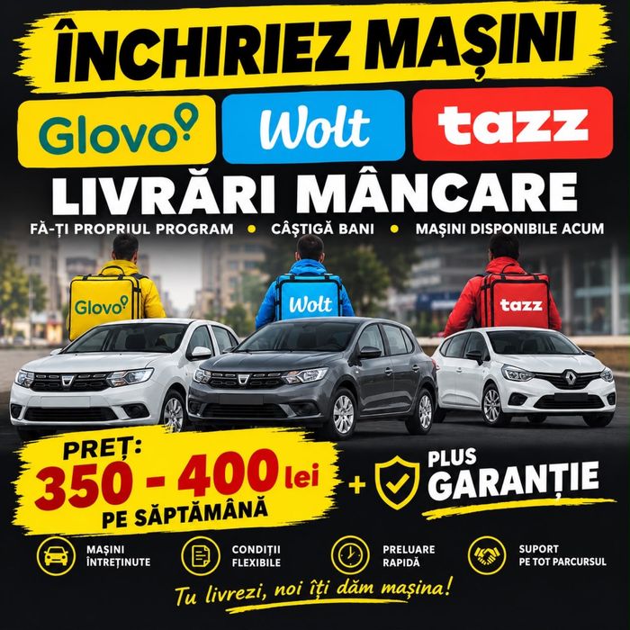 Inchiriez masini glovo/tazz/wolt