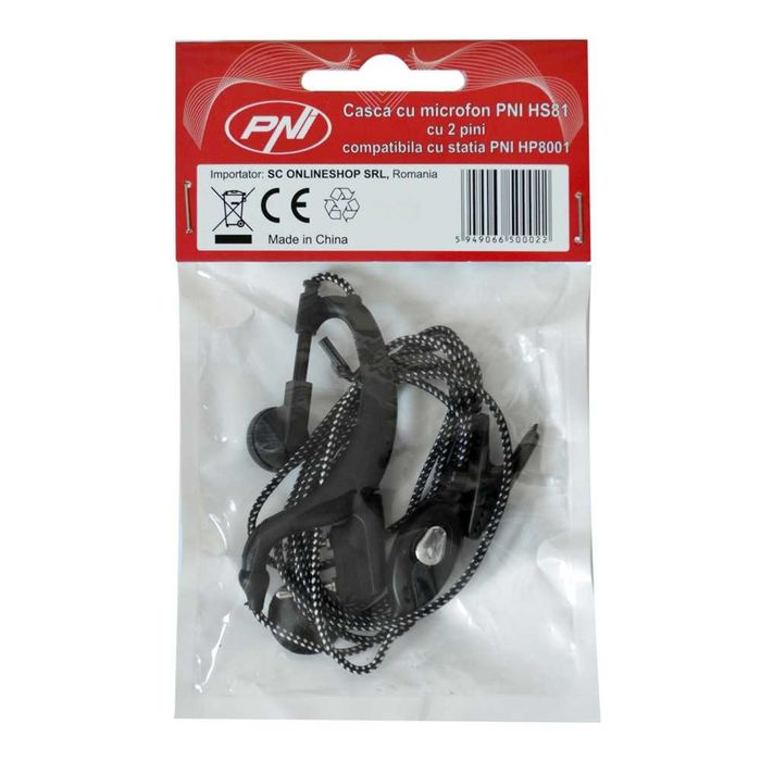 Casca Cu Microfon PNI HS81 Cu 2 Pini Compatibila St Radio Kenwood