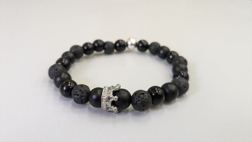 Черные браслеты Crown (Black/Silver)