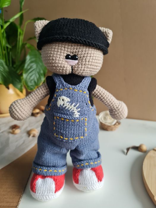 Амигуруми плетени играчки коте/зайче