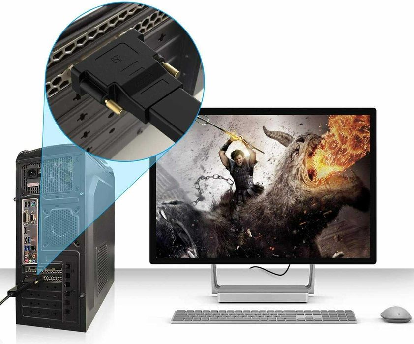 Адаптер преходник / адаптер - DVI към HDMI - Чисто Нов