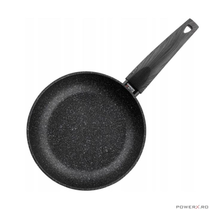 Tigaie din aluminiu, 24cm, manere din bachelit in imitatie de lemn, cu