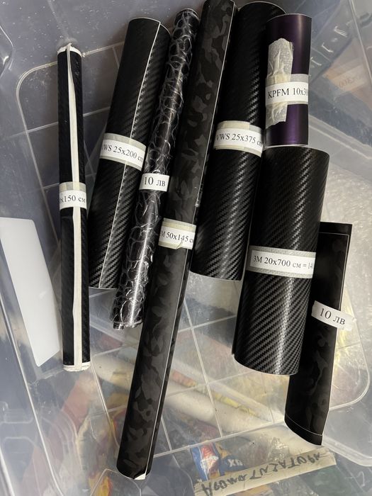 3М Avery VWS Автомобилно фолио лайсни 4D карбон черен мат металик