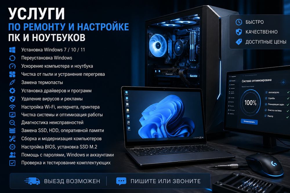 Установка Windows | Ускорение ноутбука ПК