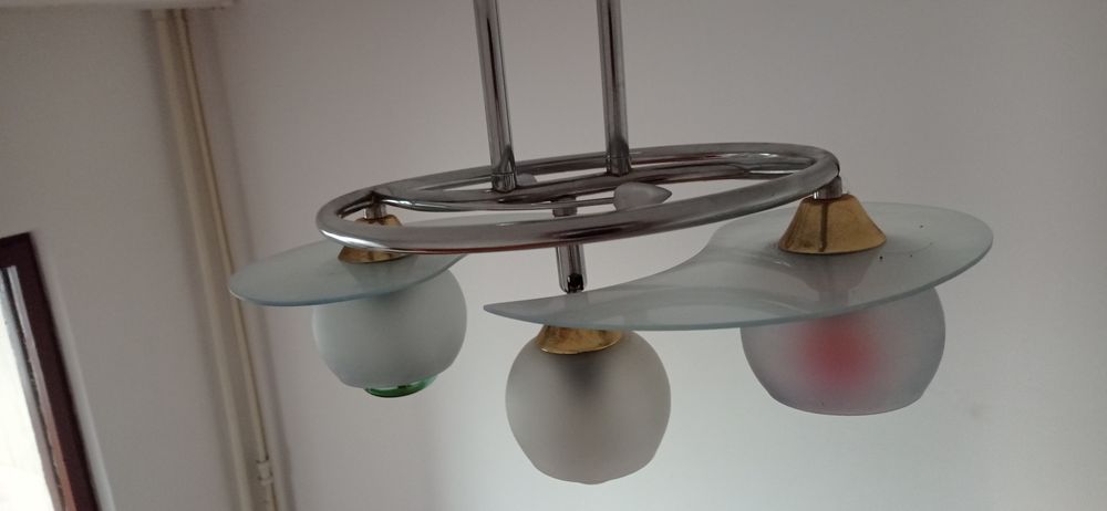 Candelabru albastru cu 3 becuri